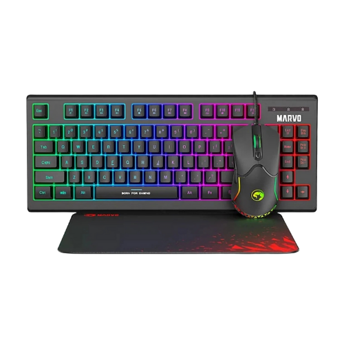 Marvo Scorpion CM310 Loot 30 3 in 1 RGB Wired Gaming UK Layout TKL Keyboard, Mouse and Mat Bundle (Black)